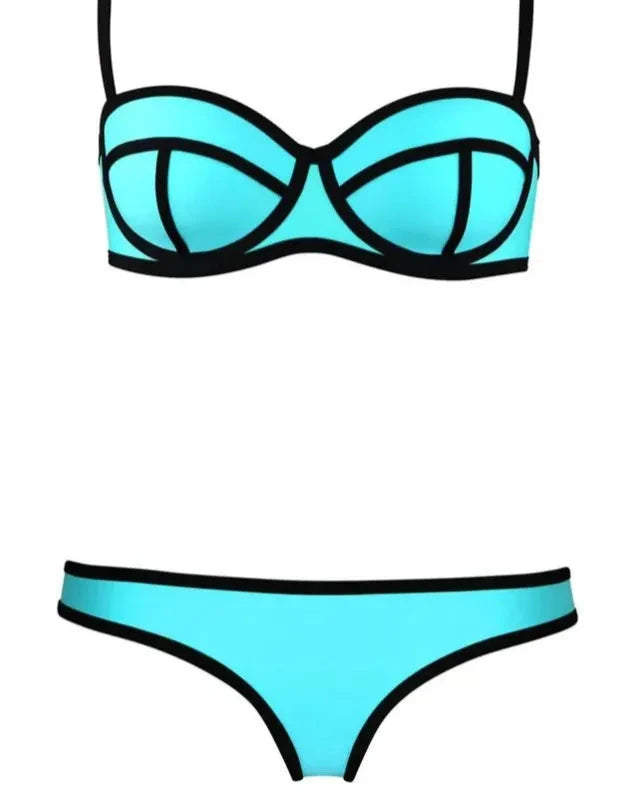 Color-block bikini set