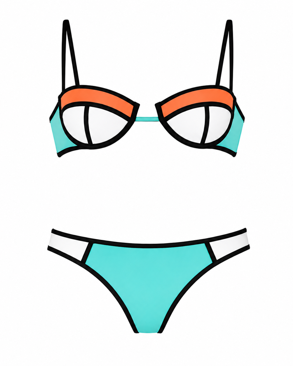 Color-block bikini set