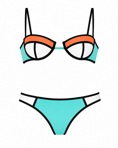 Color-block bikini set