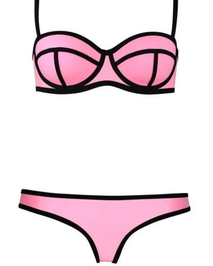 Color-block bikini set